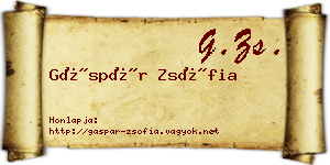Gáspár Zsófia névjegykártya