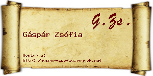 Gáspár Zsófia névjegykártya